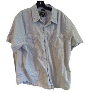 Lee Men's Short Sleeve Stretch Woven‎ Button Up Shirt Gray 2XL Western Rodeo